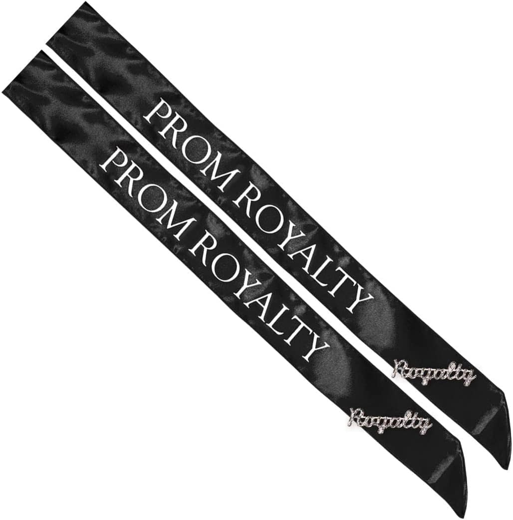 Anderson'S Gold Prom Royalty Sash Set, 2 Sashes and 2 Gold Royalty Pins Apparel & Accessories > Clothing Accessories > Sashes Anderson's Black/White Royalty Sashes/Silver Royalty Pins