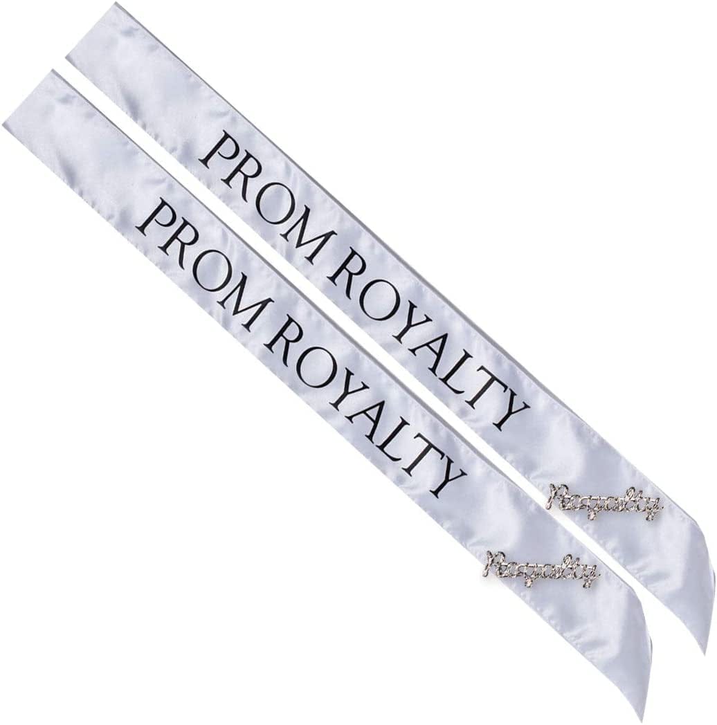 Anderson'S Gold Prom Royalty Sash Set, 2 Sashes and 2 Gold Royalty Pins Apparel & Accessories > Clothing Accessories > Sashes Anderson's White/Black Royalty Sashes/Silver Royalty Pins
