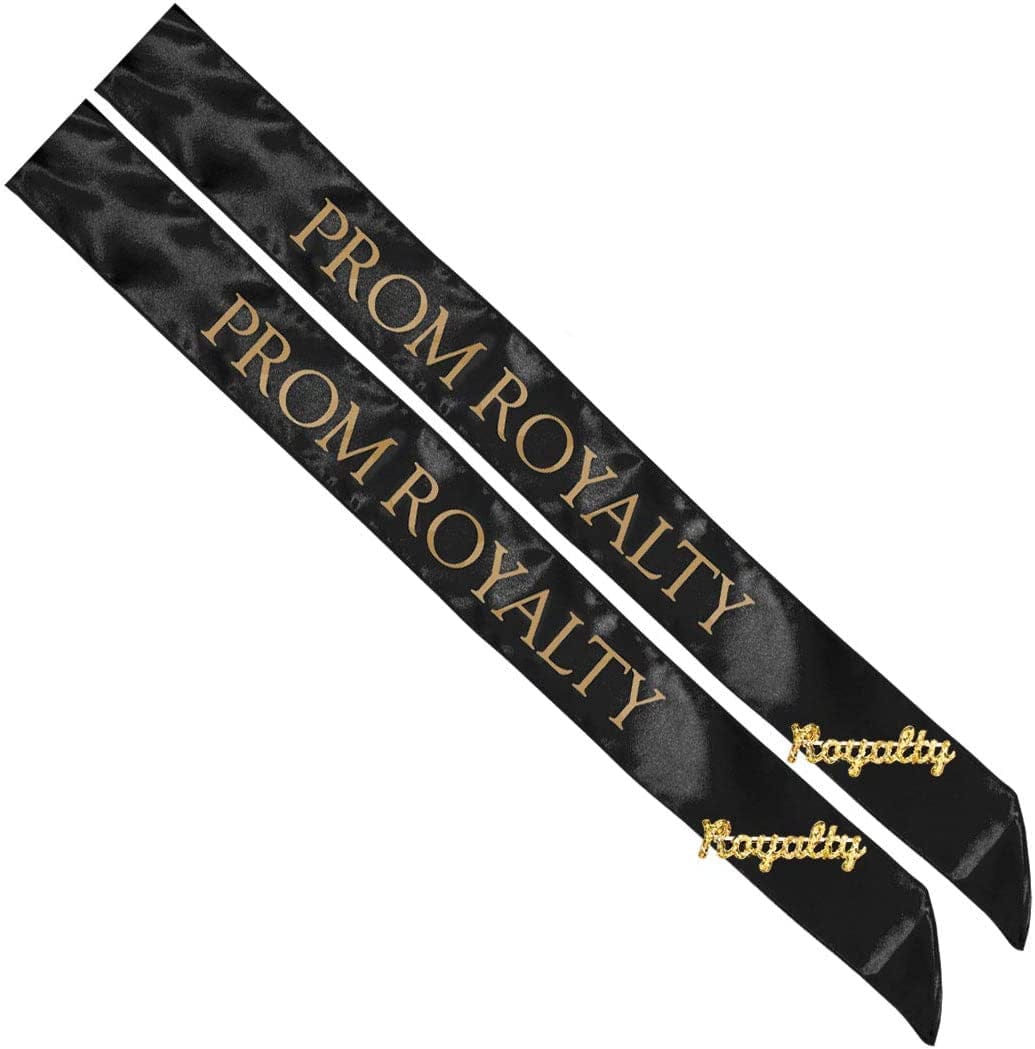 Anderson'S Gold Prom Royalty Sash Set, 2 Sashes and 2 Gold Royalty Pins Apparel & Accessories > Clothing Accessories > Sashes Anderson's Black/Gold Royalty Sashes/Gold Royalty Pins