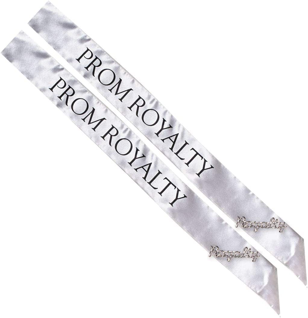 Anderson'S Gold Prom Royalty Sash Set, 2 Sashes and 2 Gold Royalty Pins Apparel & Accessories > Clothing Accessories > Sashes Anderson's Silver/Black Royalty Sashes/Silver Royalty Pins