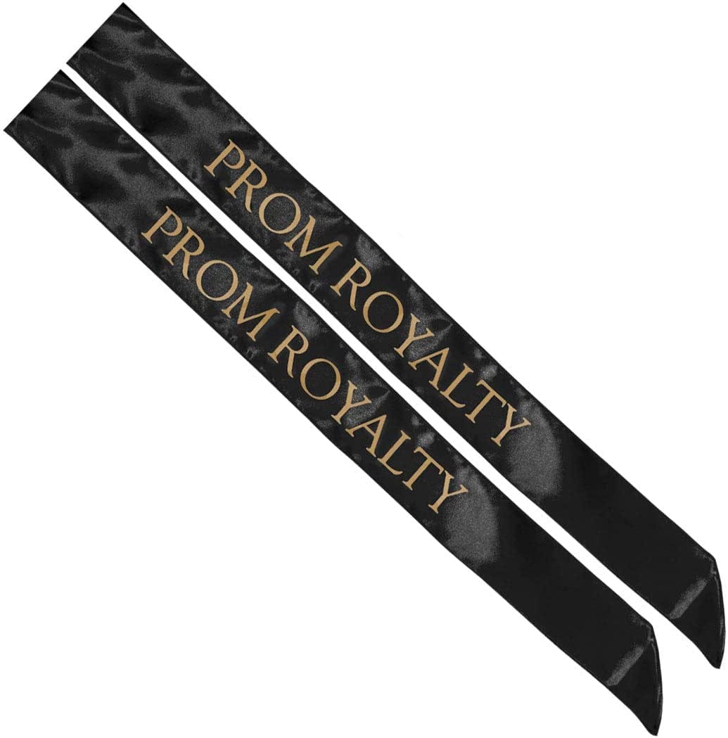Anderson'S Prom Royalty Sashes, White with Black Imprint, Pack of 2 Apparel & Accessories > Clothing Accessories > Sashes Anderson's Black/Gold Prom Royalty Sashes