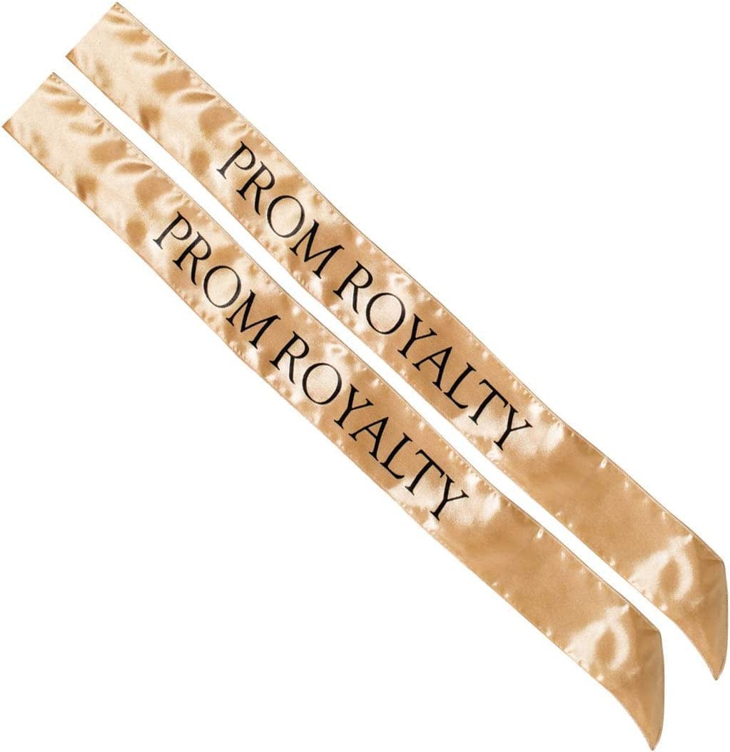 Anderson'S Prom Royalty Sashes, White with Black Imprint, Pack of 2 Apparel & Accessories > Clothing Accessories > Sashes Anderson's Gold/Black Prom Royalty Sashes