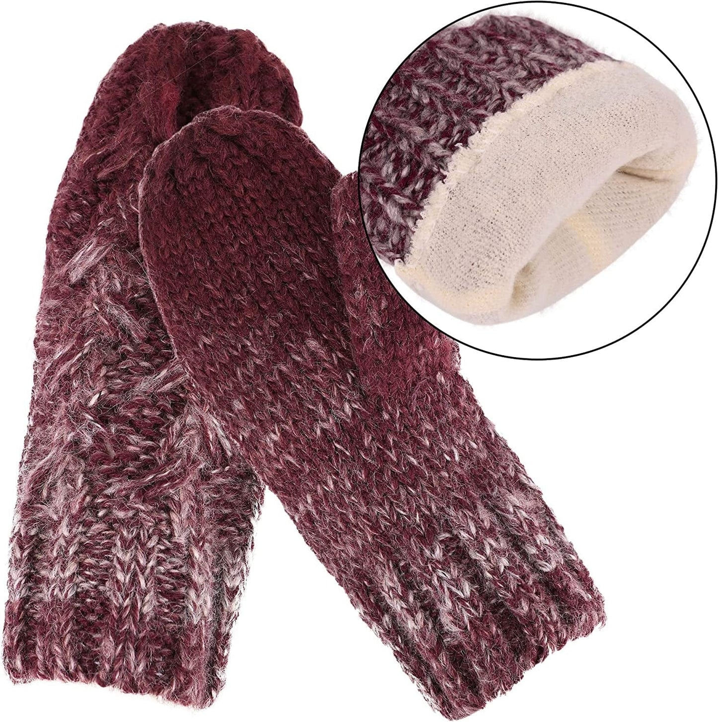 ANDORRA 3 in 1 Women Soft Warm Thick Cable Knitted Hat Scarf & Gloves Winter Set Apparel & Accessories > Clothing Accessories > Gloves & Mittens ANDORRA
