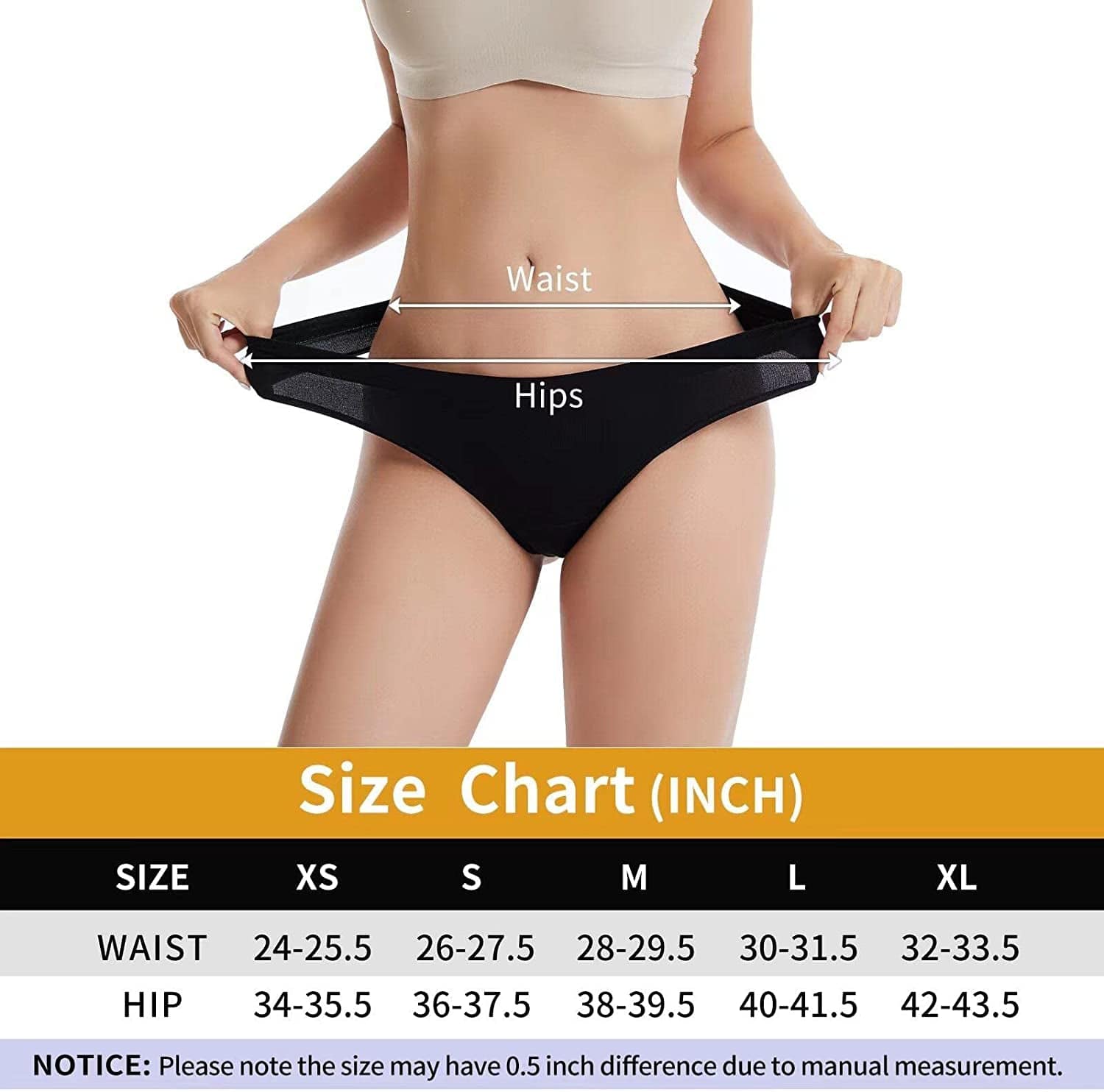 ANEDIT Seamless Thongs for Women Thongs for Women Pack Underwear No Show Breathable Low Waist Thongs Panties T-Back 6 Pack