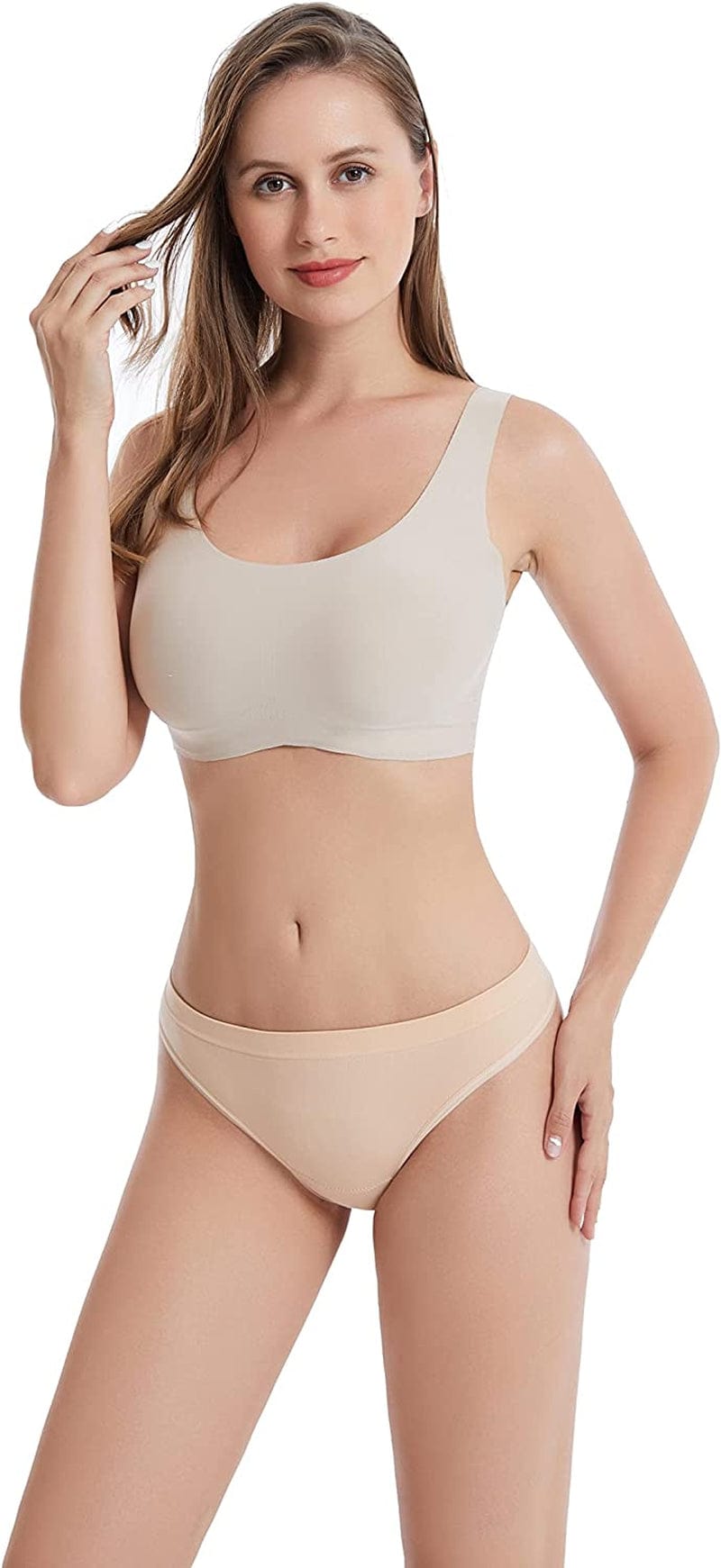 ANEDIT Seamless Thongs for Women Thongs for Women Pack Underwear No Show Breathable Low Waist Thongs Panties T-Back 6 Pack