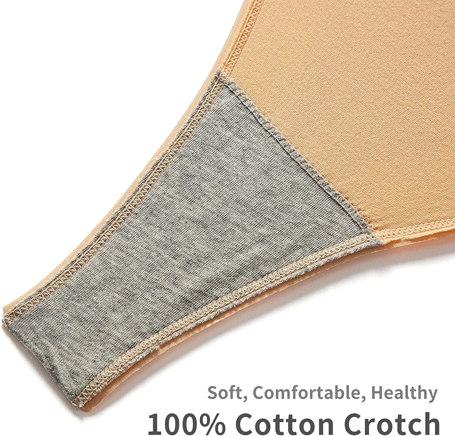 ANEDIT Seamless Thongs for Women Thongs for Women Pack Underwear No Show Breathable Low Waist Thongs Panties T-Back 6 Pack