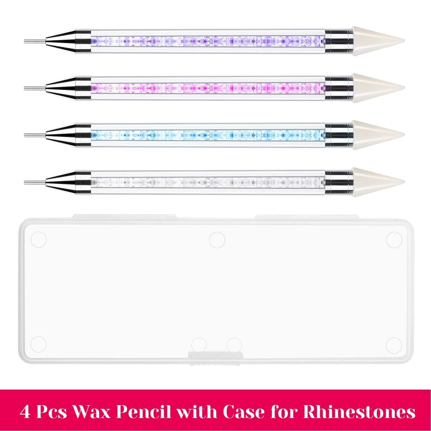 Anezus 4Pcs Wax Pencil for Rhinestones, Rhinestone Pickup Tool Jewel Gems Crystals Studs Picker Dotting Pen Rhinestone Applicator Tool for Nail Art DIY Decoration Health & Beauty > Personal Care > Cosmetics > Cosmetic Tools > Nail Tools anezus