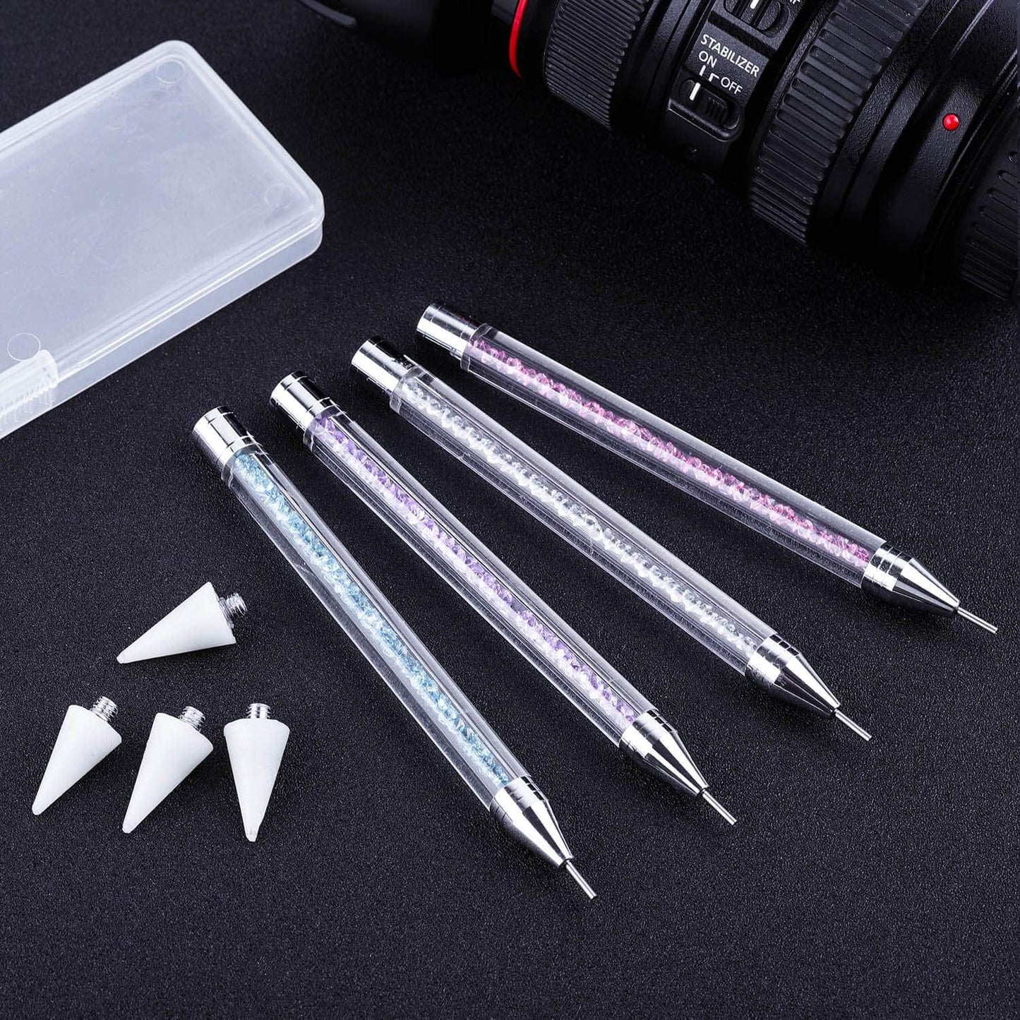 Anezus 4Pcs Wax Pencil for Rhinestones, Rhinestone Pickup Tool Jewel Gems Crystals Studs Picker Dotting Pen Rhinestone Applicator Tool for Nail Art DIY Decoration Health & Beauty > Personal Care > Cosmetics > Cosmetic Tools > Nail Tools anezus
