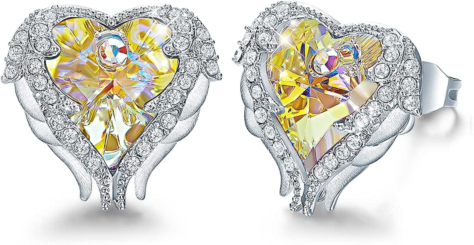 Angel Wing Earrings for Women Stud Earring for Mom Rhodium Plated Christmas Mother'S Day Valentine’S Day Jewelry Gifts for Women Wife Moms Girl 3_AB