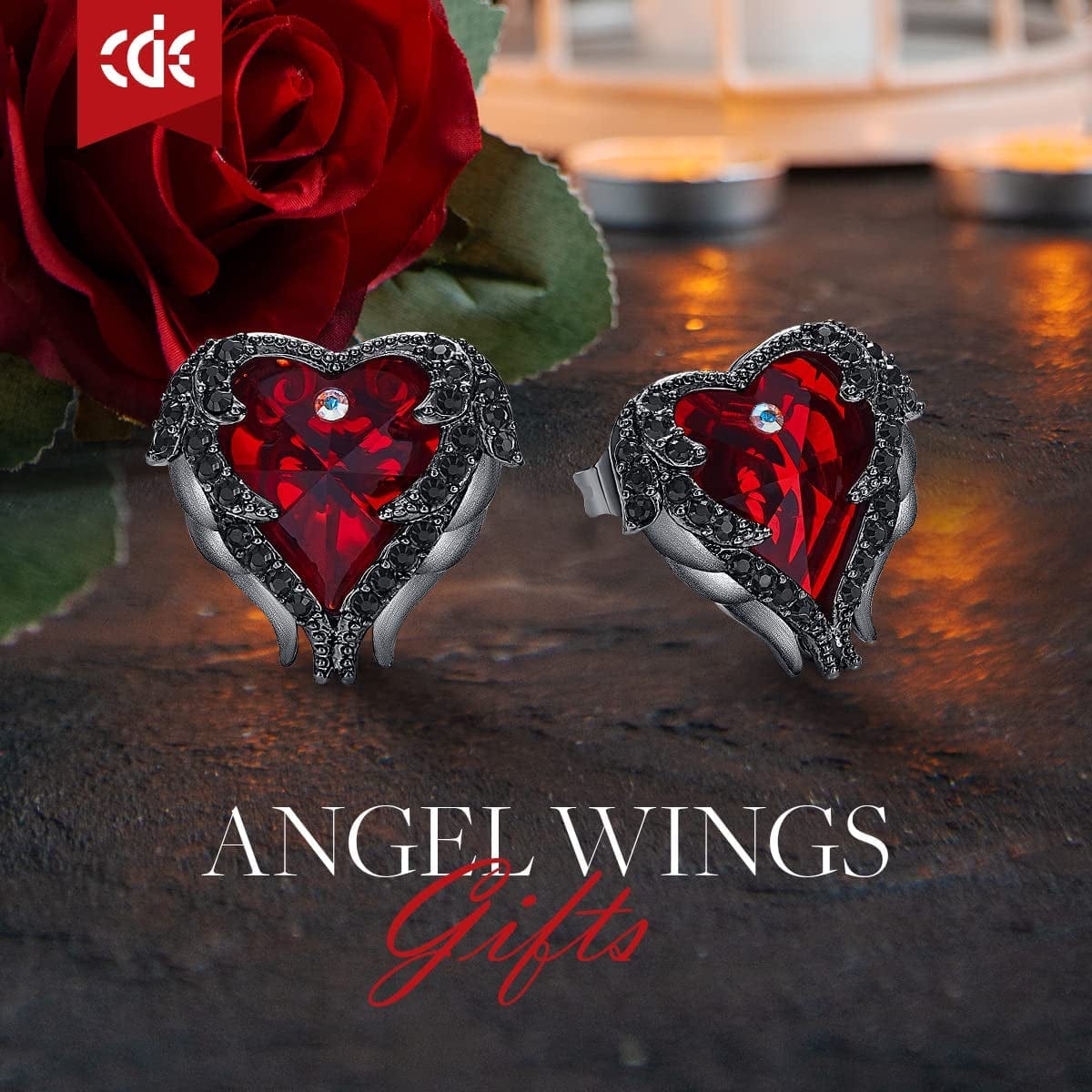 Angel Wing Earrings for Women Stud Earring for Mom Rhodium Plated Christmas Mother'S Day Valentine’S Day Jewelry Gifts for Women Wife Moms Girl