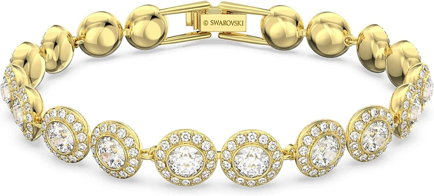 Angelic Crystal Jewelry Collection, Rose Gold & Gold Tone Finish Tennis Bracelet - Gold Tone Finish