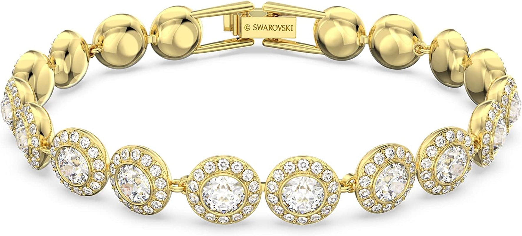 Angelic Crystal Jewelry Collection, Rose Gold & Gold Tone Finish Tennis Bracelet - Gold Tone Finish