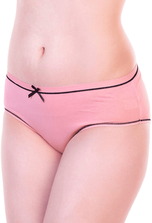 Angelina Women'S Assorted Printed Cotton Hiphuggers Hipster Panties (6-Pack) Apparel & Accessories > Clothing > Underwear & Socks > Underwear Angelina 6-pack Contrast Bow Accent 0-2