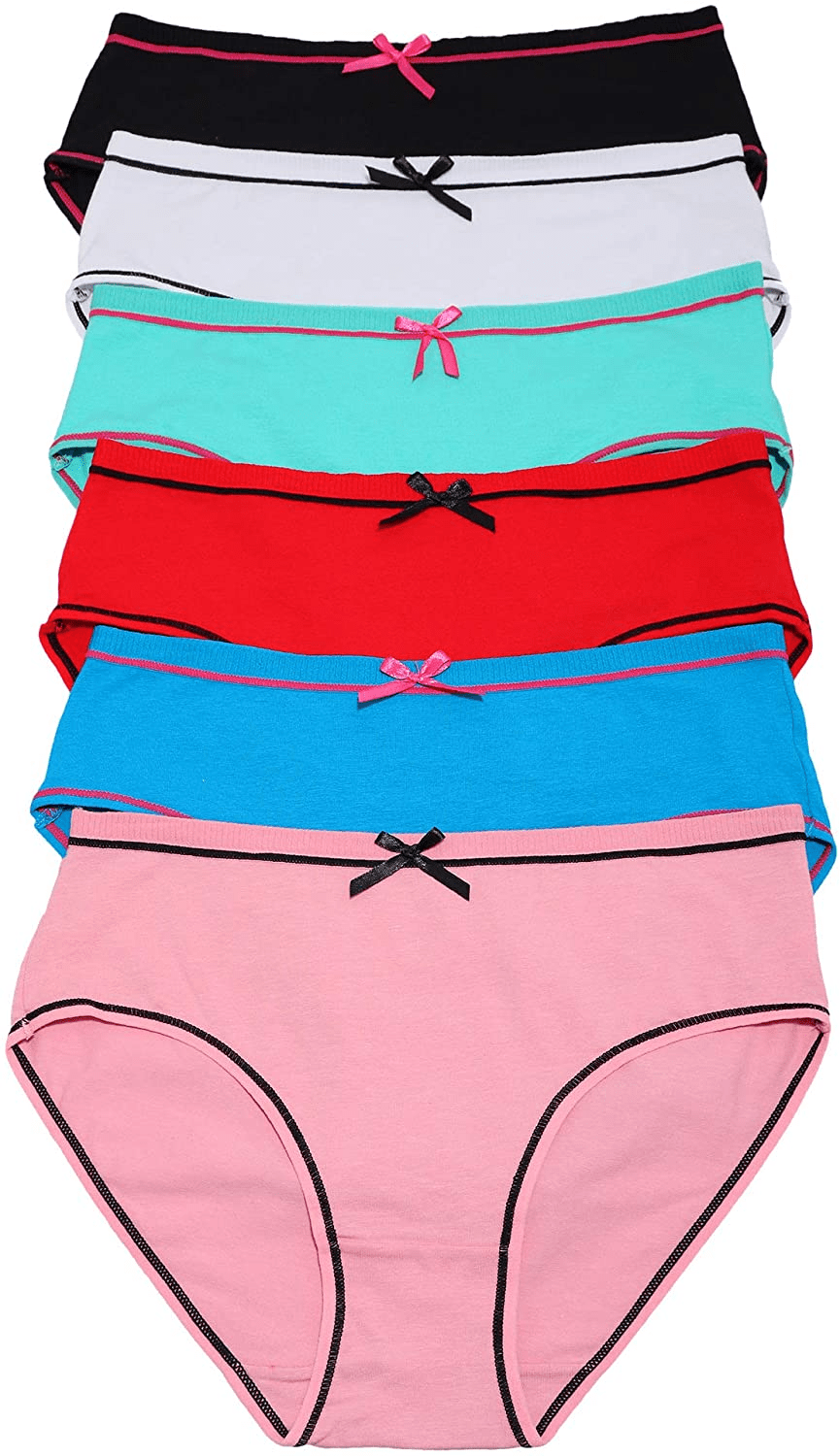 Angelina Women'S Assorted Printed Cotton Hiphuggers Hipster Panties (6-Pack) Apparel & Accessories > Clothing > Underwear & Socks > Underwear Angelina