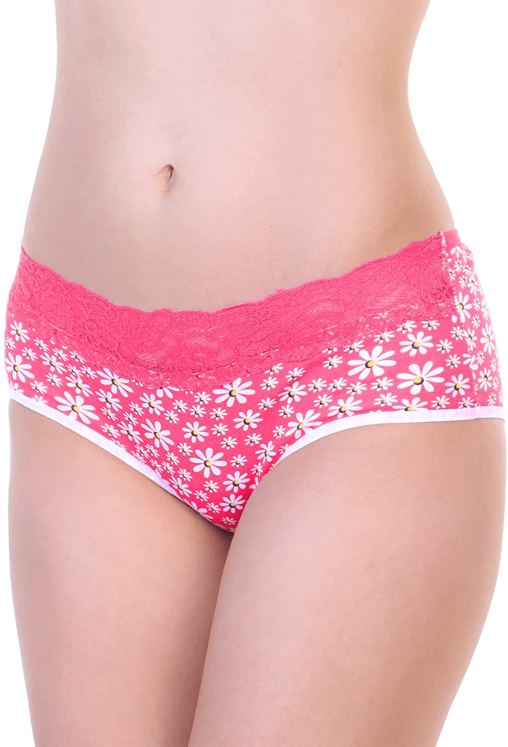 Angelina Women'S Assorted Printed Cotton Hiphuggers Hipster Panties (6-Pack) Apparel & Accessories > Clothing > Underwear & Socks > Underwear Angelina 6-pack Assorted Daisy Print Small