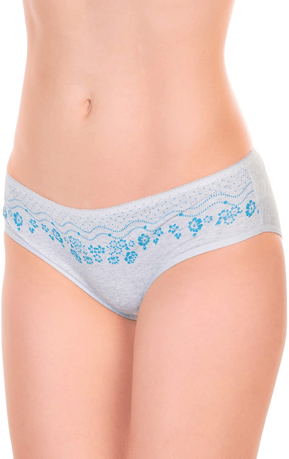Angelina Women'S Assorted Printed Cotton Hiphuggers Hipster Panties (6-Pack) Apparel & Accessories > Clothing > Underwear & Socks > Underwear Angelina 6-pack Wavy Flowers Small