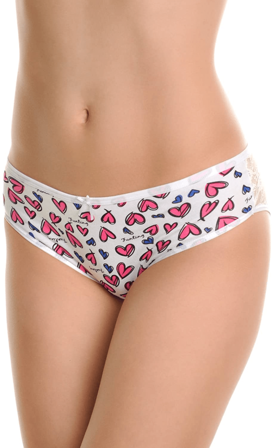 Angelina Women'S Assorted Printed Cotton Hiphuggers Hipster Panties (6-Pack) Apparel & Accessories > Clothing > Underwear & Socks > Underwear Angelina 6-pack Hearts Medium