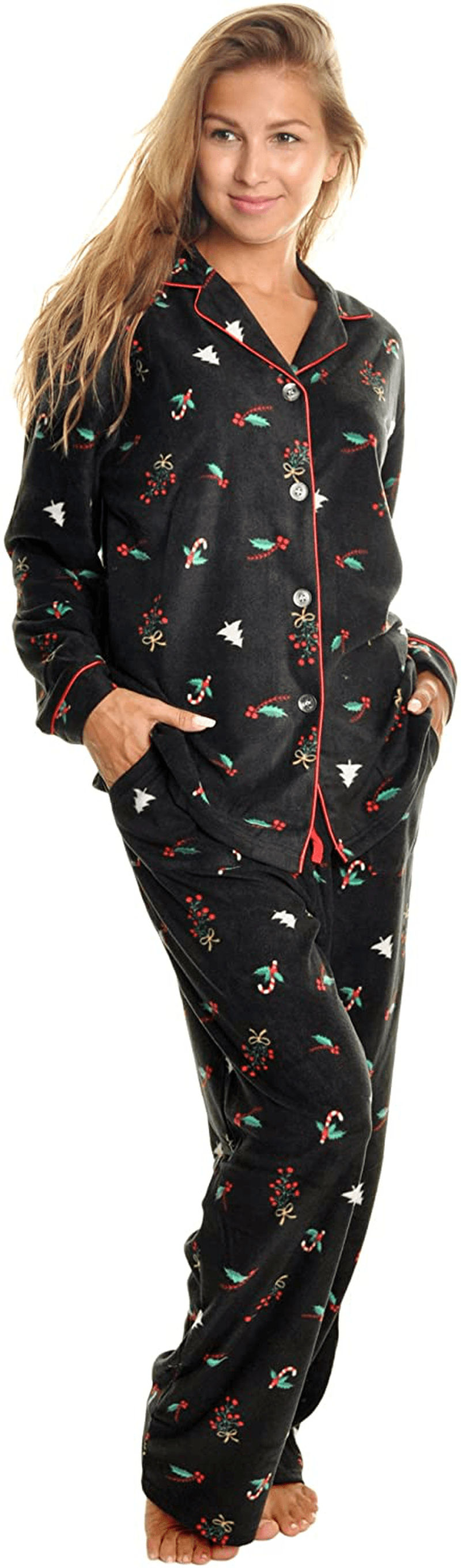 Angelina Women's Cozy Fleece Pajama Set Apparel & Accessories > Clothing > Sleepwear & Loungewear > Pajamas Angelina Christmas With Pockets on Pants XX-Large