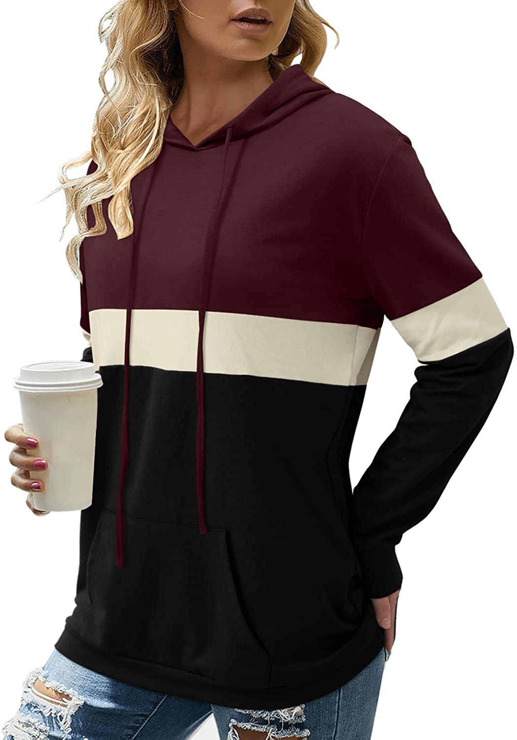 Angerella Hoodies for Women Camo Leopard Print Tops Pullover Hooded Sweatshirt Drawstring with Pocket Apparel & Accessories > Clothing > Activewear Kylie Max