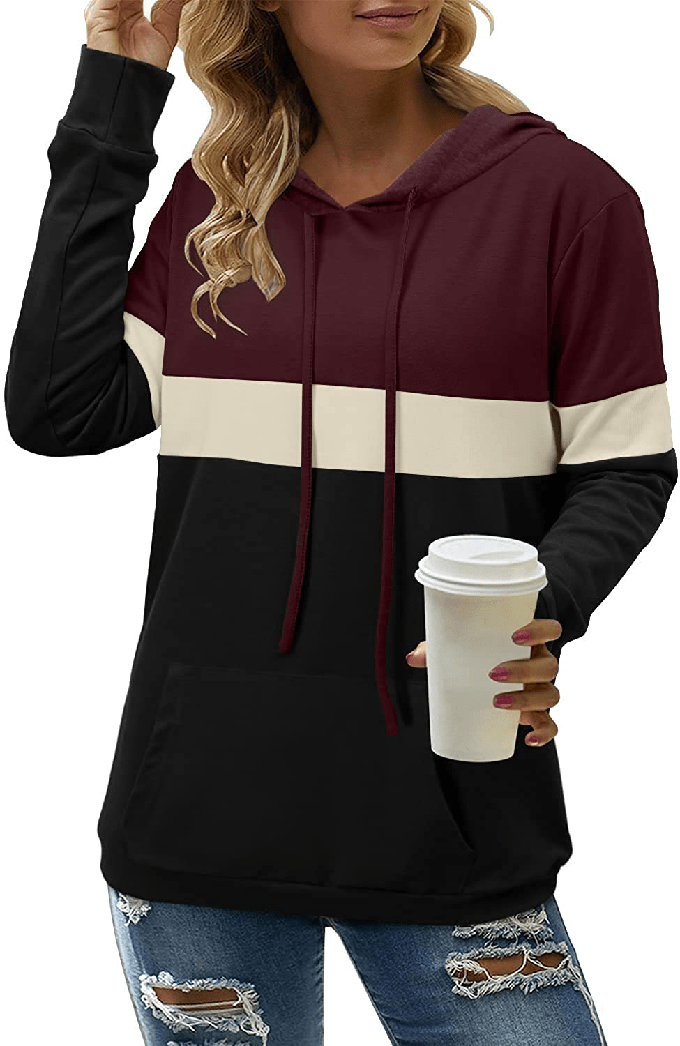 Angerella Hoodies for Women Camo Leopard Print Tops Pullover Hooded Sweatshirt Drawstring with Pocket Apparel & Accessories > Clothing > Activewear Kylie Max