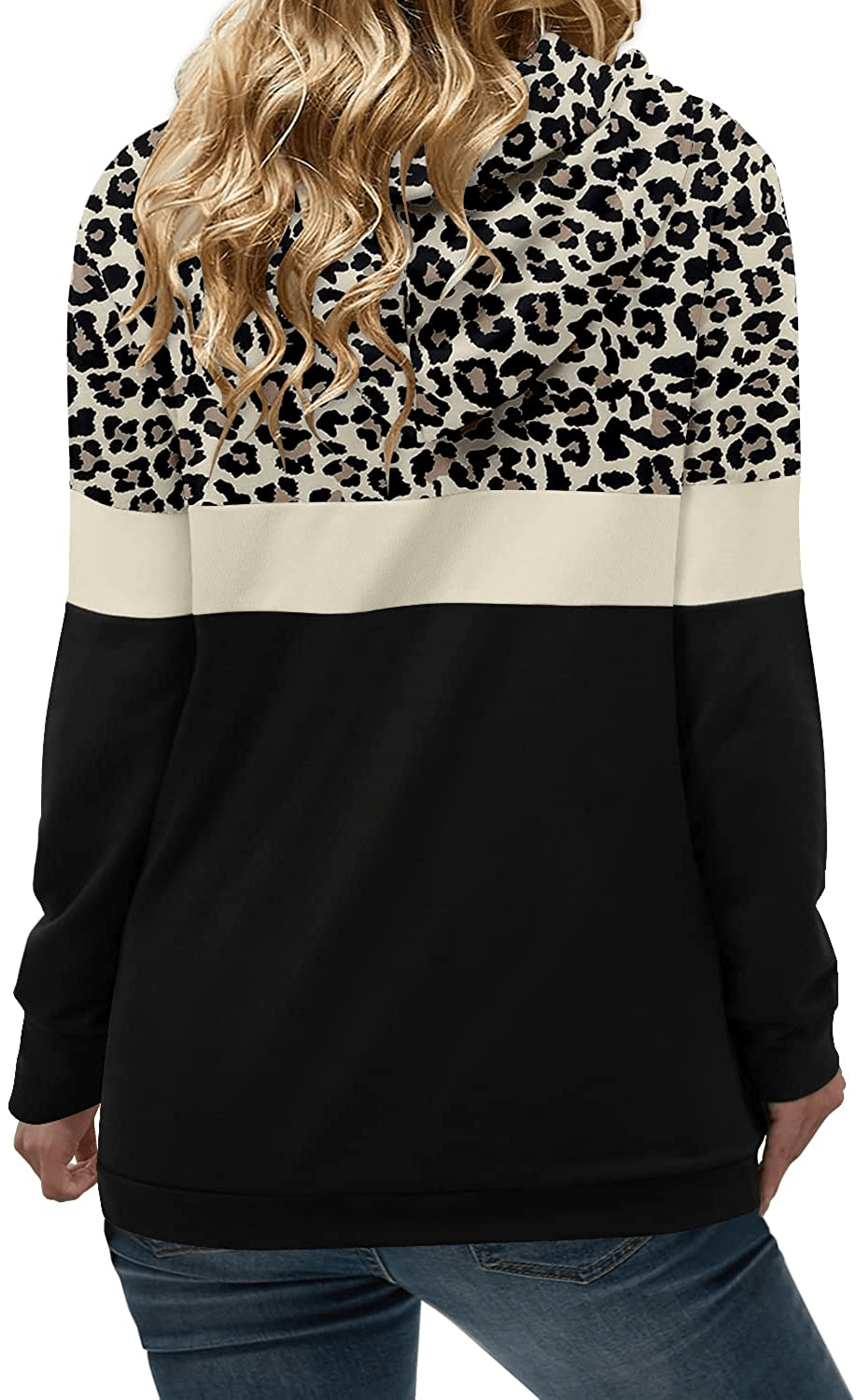 Angerella Hoodies for Women Camo Leopard Print Tops Pullover Hooded Sweatshirt Drawstring with Pocket Apparel & Accessories > Clothing > Activewear Kylie Max