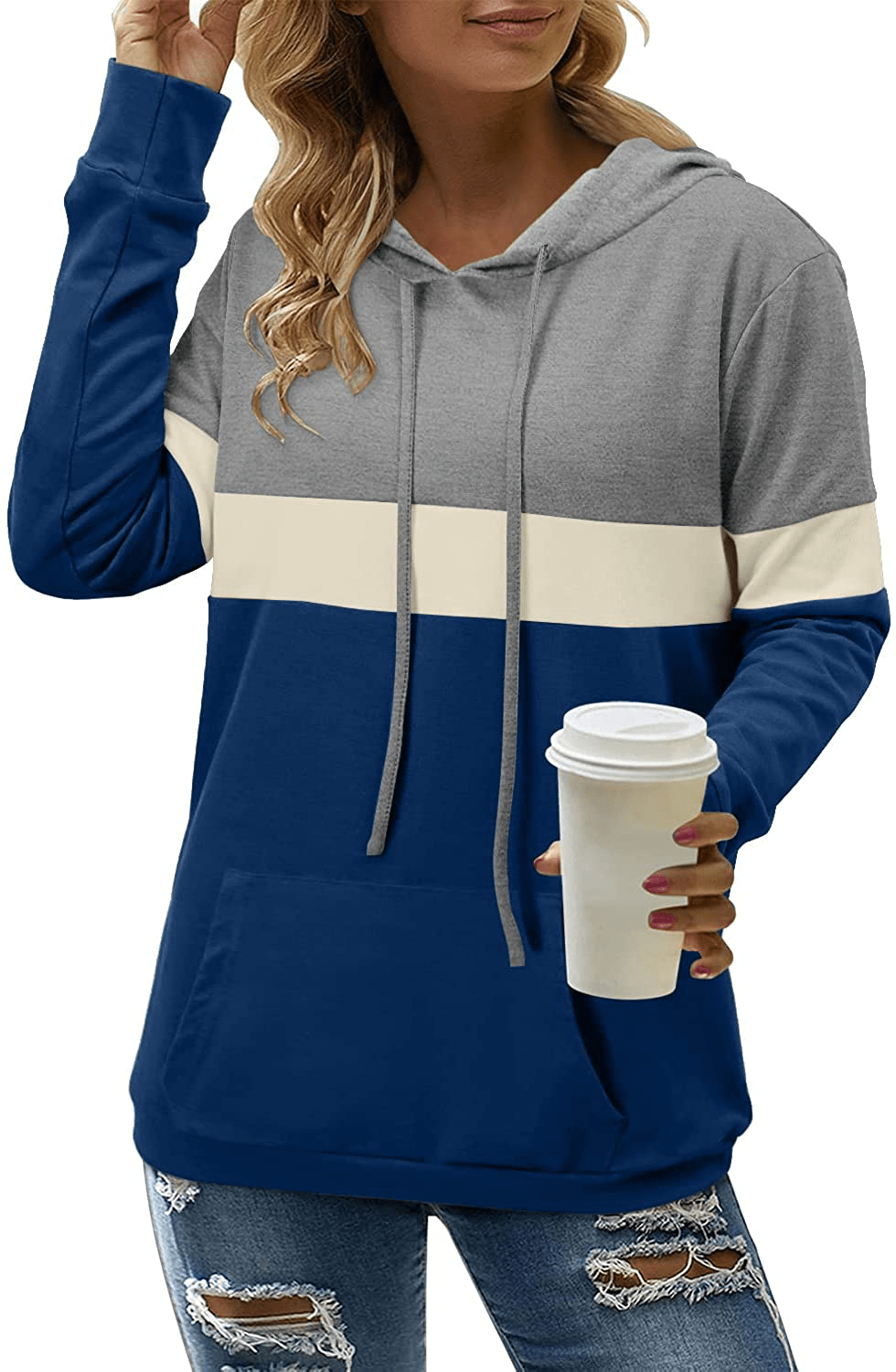 Angerella Hoodies for Women Camo Leopard Print Tops Pullover Hooded Sweatshirt Drawstring with Pocket Apparel & Accessories > Clothing > Activewear Kylie Max