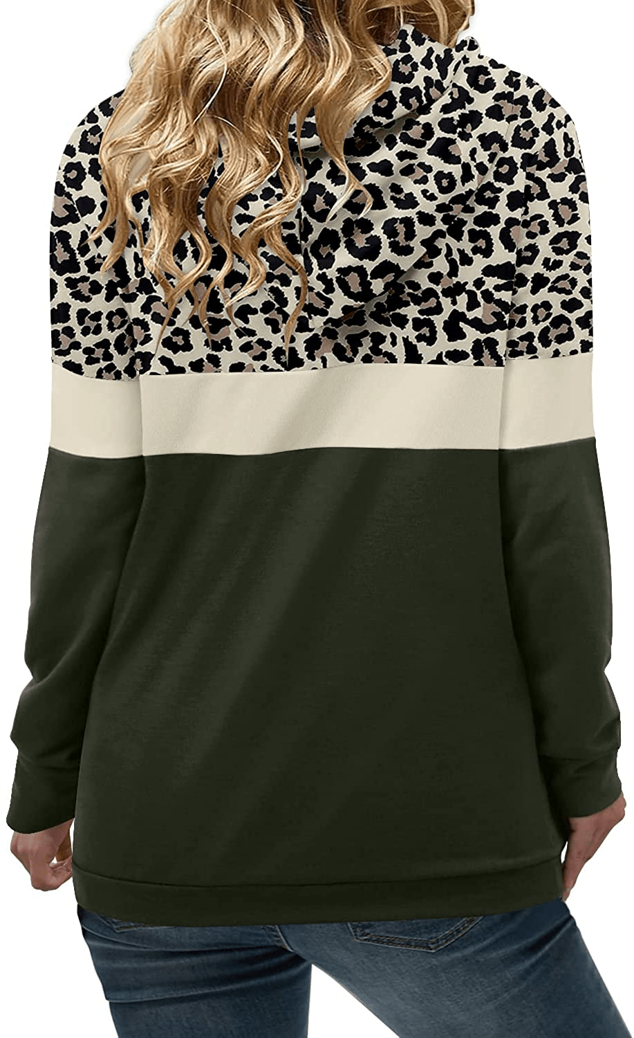 Angerella Hoodies for Women Camo Leopard Print Tops Pullover Hooded Sweatshirt Drawstring with Pocket Apparel & Accessories > Clothing > Activewear Kylie Max