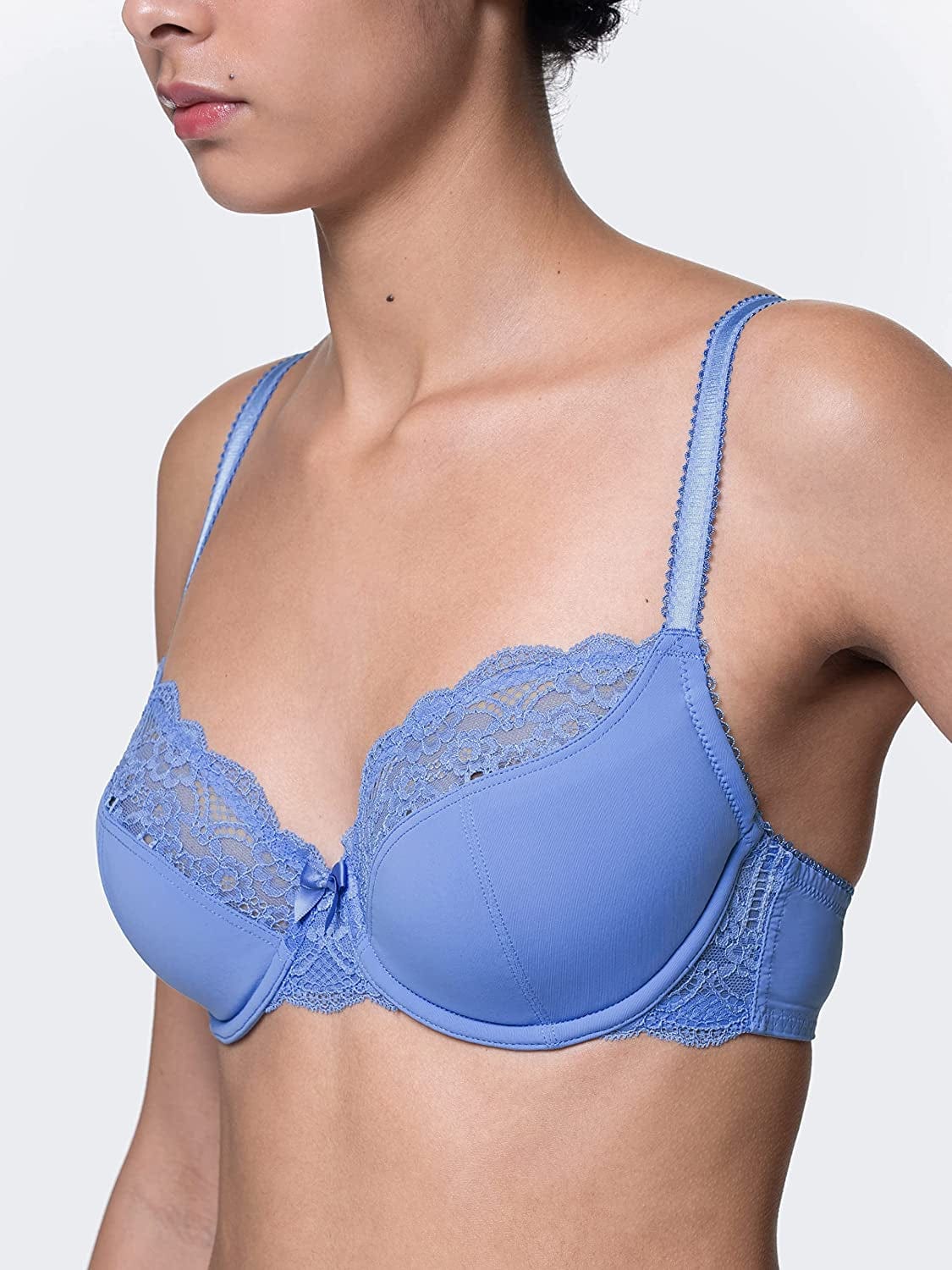 Angie Women Sexy Demi Full Cup Coverage Non Padded No Padding Underwire Lace Comfort Everyday Soft See through Bra