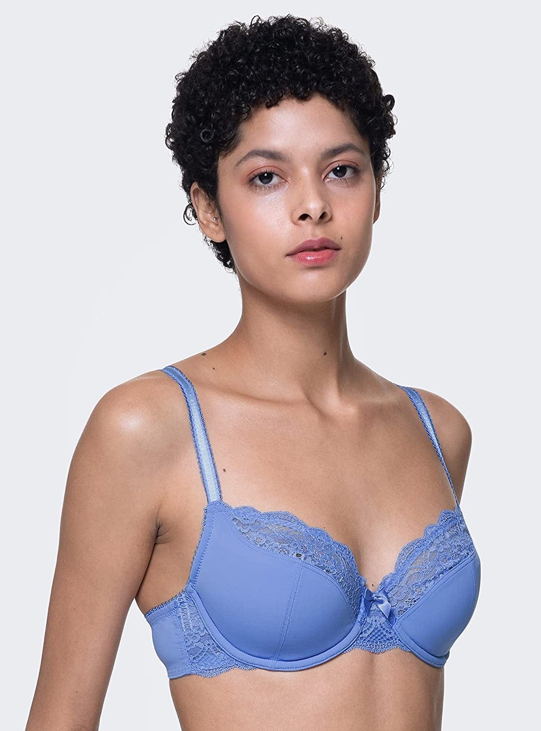 Angie Women Sexy Demi Full Cup Coverage Non Padded No Padding Underwire Lace Comfort Everyday Soft See through Bra