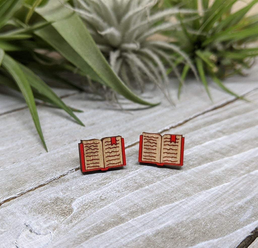 Animal Lover Fun Nature Stud Earrings, Handpainted Laser Cut Wood Earrings, Handmade in the USA by