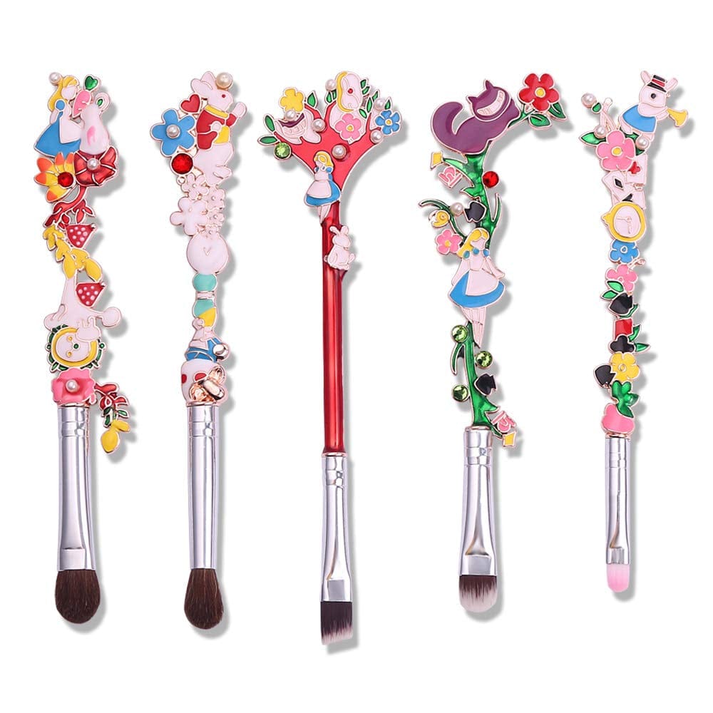 Anime Alice in Wonderland Makeup Brushes Set Foundation Blending Powder Eye Shadow Contour Concealer Blush Cosmetic Fairy Makeup Brush Tools (Gold Color - C) (A - Gold Color) Health & Beauty > Personal Care > Cosmetics > Cosmetic Tools > Makeup Tools feimeng jewelry C - Pearl