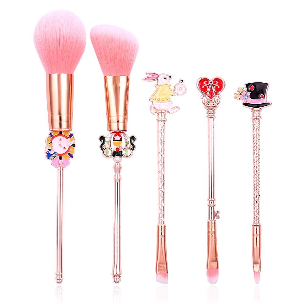 Anime Alice in Wonderland Makeup Brushes Set Foundation Blending Powder Eye Shadow Contour Concealer Blush Cosmetic Fairy Makeup Brush Tools (Gold Color - C) (A - Gold Color) Health & Beauty > Personal Care > Cosmetics > Cosmetic Tools > Makeup Tools feimeng jewelry B - Pink Color