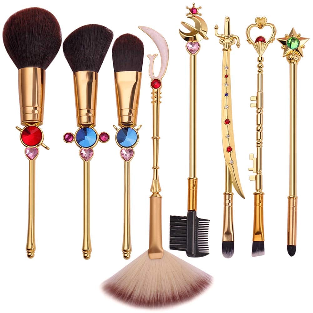 Anime Sailormoon Makeup Brushes, Pink Magic Wand Metal Handle Makeup Brushes, Professional Eye/Face/Lip Makeup Brushes Tool Sets & Kits Cosplay, Valentine/Halloween/Christmas Gifts Health & Beauty > Personal Care > Cosmetics > Cosmetic Tools > Makeup Tools YUBUYU C - Gold