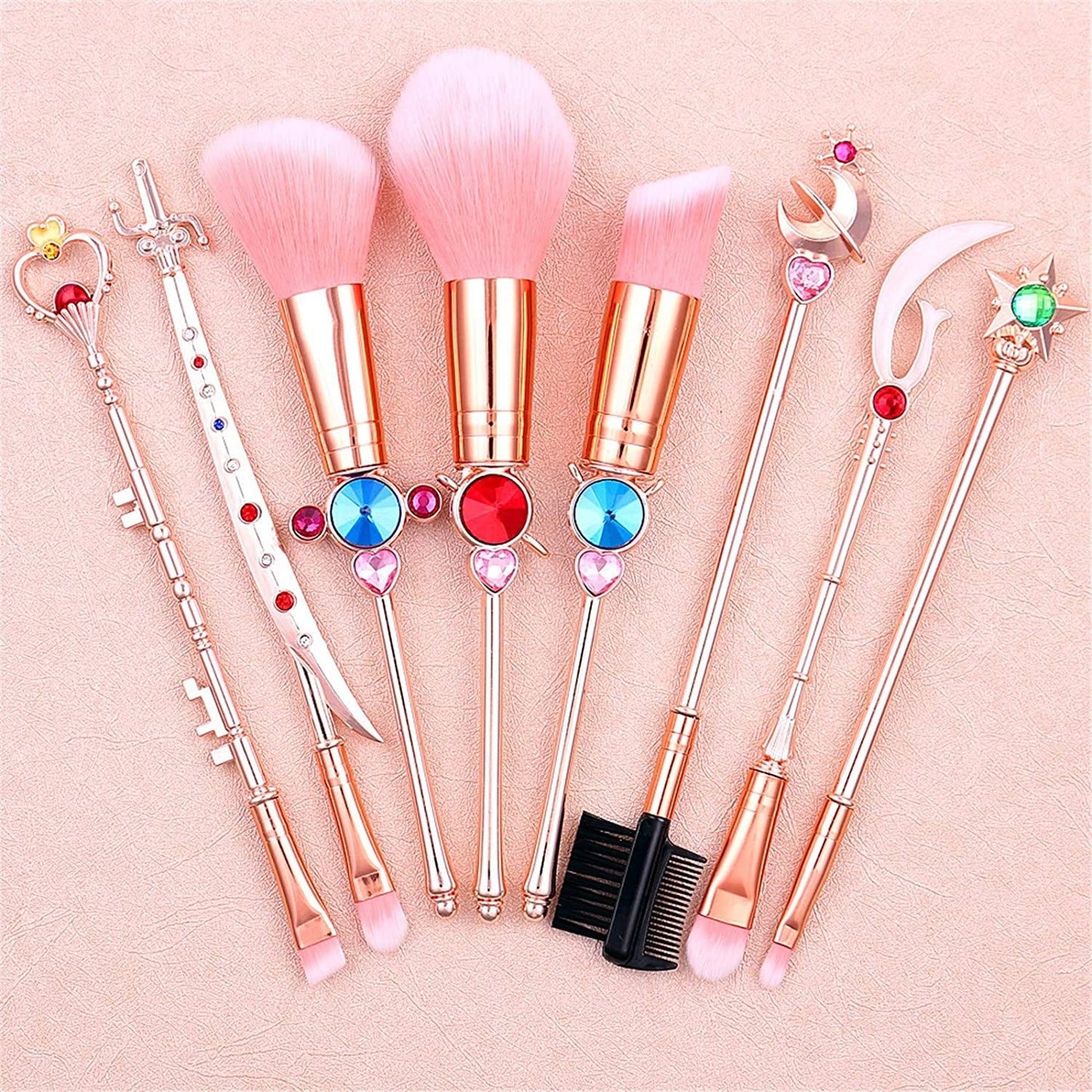 Anime Sailormoon Makeup Brushes, Pink Magic Wand Metal Handle Makeup Brushes, Professional Eye/Face/Lip Makeup Brushes Tool Sets & Kits Cosplay, Valentine/Halloween/Christmas Gifts Health & Beauty > Personal Care > Cosmetics > Cosmetic Tools > Makeup Tools YUBUYU