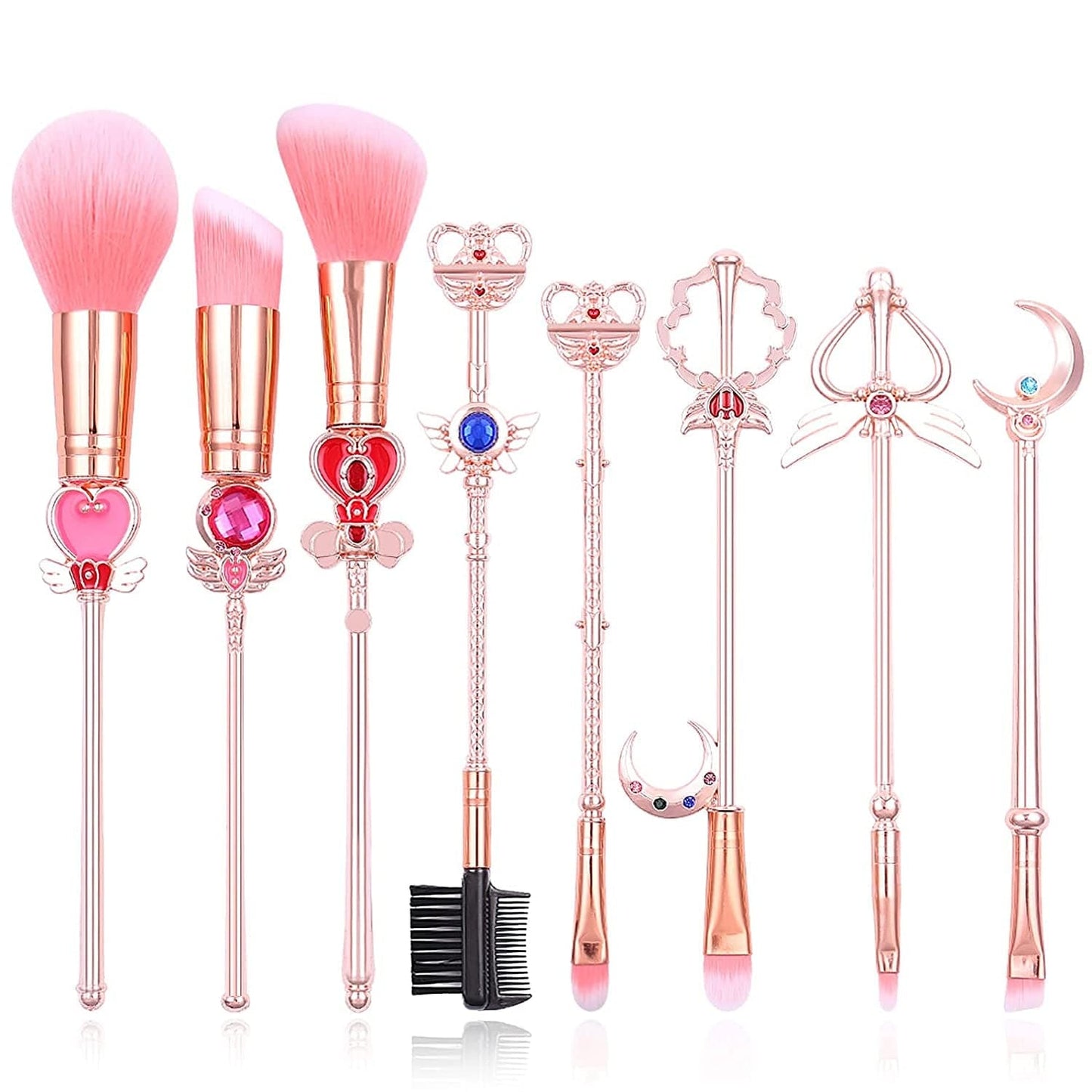 Anime Sailormoon Makeup Brushes, Pink Magic Wand Metal Handle Makeup Brushes, Professional Eye/Face/Lip Makeup Brushes Tool Sets & Kits Cosplay, Valentine/Halloween/Christmas Gifts Health & Beauty > Personal Care > Cosmetics > Cosmetic Tools > Makeup Tools YUBUYU A - Pink Large
