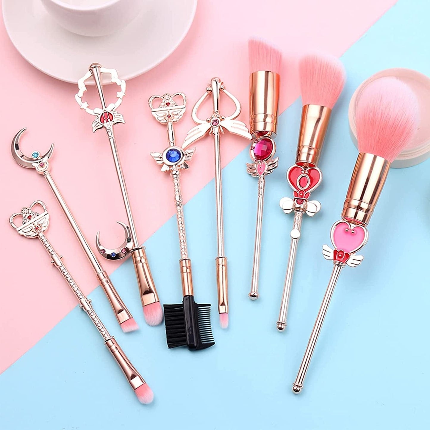 Anime Sailormoon Makeup Brushes, Pink Magic Wand Metal Handle Makeup Brushes, Professional Eye/Face/Lip Makeup Brushes Tool Sets & Kits Cosplay, Valentine/Halloween/Christmas Gifts Health & Beauty > Personal Care > Cosmetics > Cosmetic Tools > Makeup Tools YUBUYU A - Pink Small