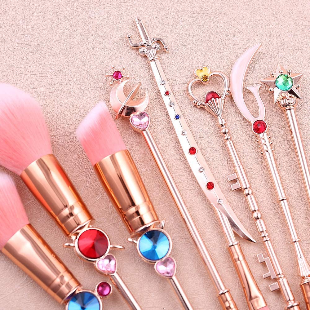 Anime Sailormoon Makeup Brushes, Pink Magic Wand Metal Handle Makeup Brushes, Professional Eye/Face/Lip Makeup Brushes Tool Sets & Kits Cosplay, Valentine/Halloween/Christmas Gifts Health & Beauty > Personal Care > Cosmetics > Cosmetic Tools > Makeup Tools YUBUYU