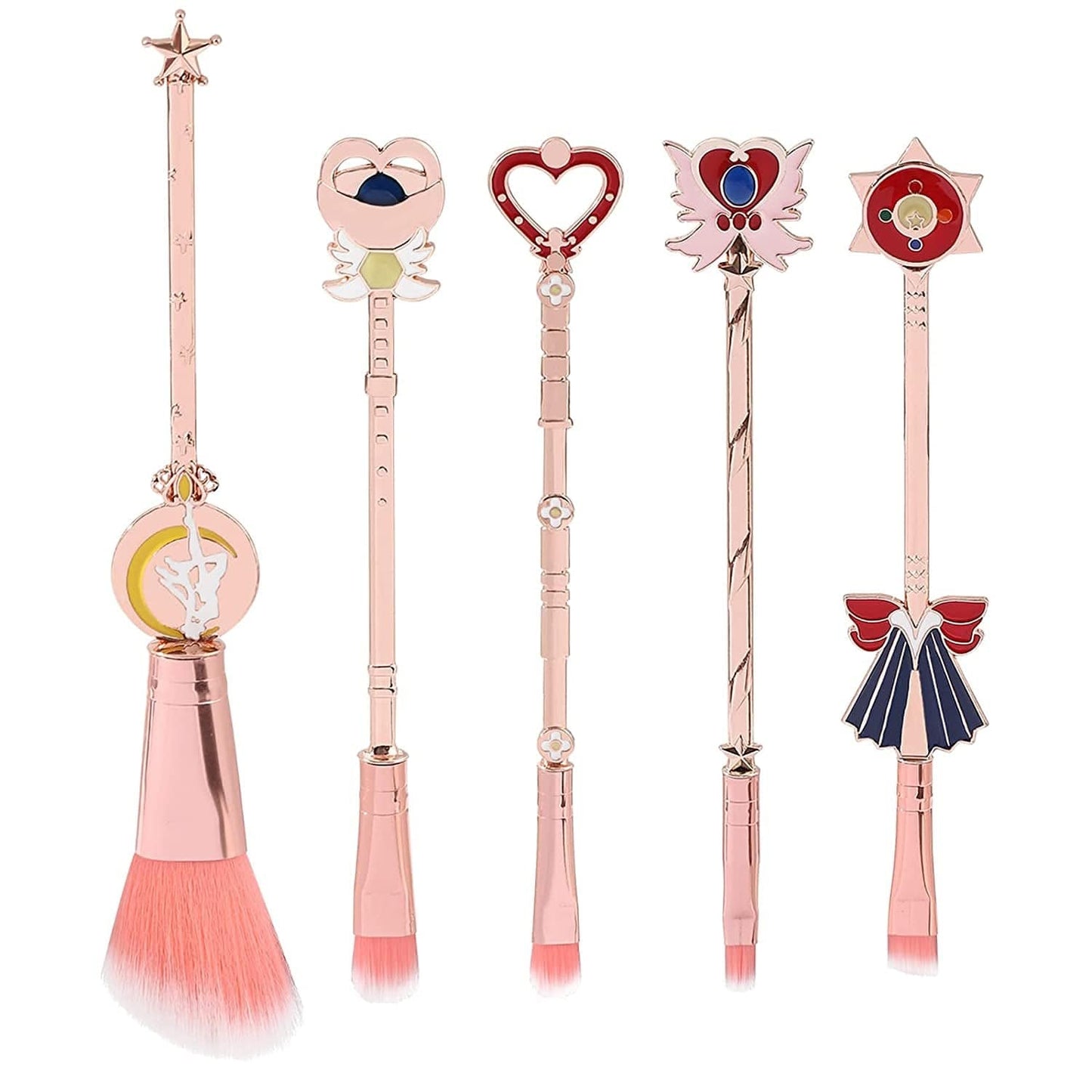 Anime Sailormoon Makeup Brushes, Pink Magic Wand Metal Handle Makeup Brushes, Professional Eye/Face/Lip Makeup Brushes Tool Sets & Kits Cosplay, Valentine/Halloween/Christmas Gifts Health & Beauty > Personal Care > Cosmetics > Cosmetic Tools > Makeup Tools YUBUYU E - 5pcs