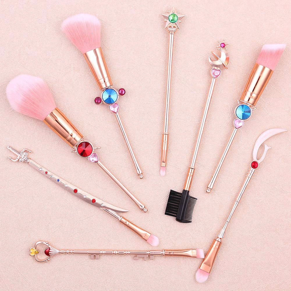 Anime Sailormoon Makeup Brushes, Pink Magic Wand Metal Handle Makeup Brushes, Professional Eye/Face/Lip Makeup Brushes Tool Sets & Kits Cosplay, Valentine/Halloween/Christmas Gifts Health & Beauty > Personal Care > Cosmetics > Cosmetic Tools > Makeup Tools YUBUYU