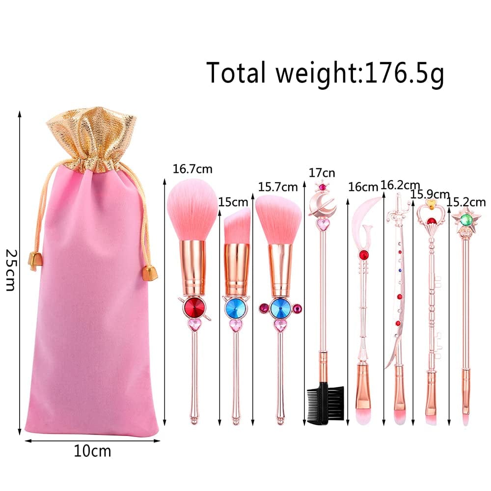 Anime Sailormoon Makeup Brushes, Pink Magic Wand Metal Handle Makeup Brushes, Professional Eye/Face/Lip Makeup Brushes Tool Sets & Kits Cosplay, Valentine/Halloween/Christmas Gifts Health & Beauty > Personal Care > Cosmetics > Cosmetic Tools > Makeup Tools YUBUYU