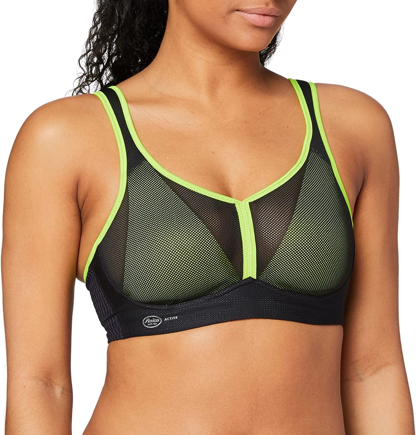 Anita Air Control Padded Cup Sports Bra Black/Neon / 40AA