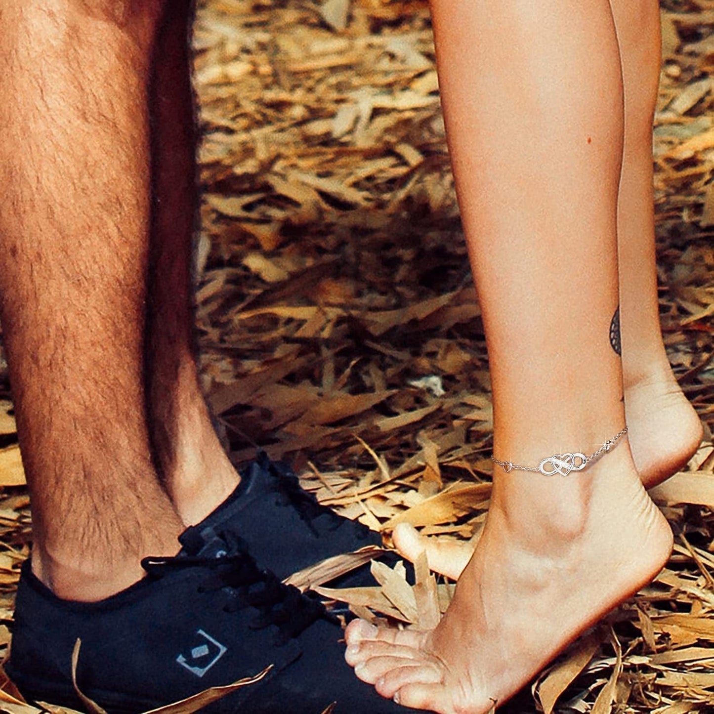 Ankle Bracelets for Women 925 Sterling Silver Anklet for Women Infinity Heart Ankle Bracelet White Gold Plated Love Charm Adjustable Large Bracelet Mother'S Day Gift for Women Girls Wife Apparel & Accessories > Jewelry > Anklets Billie Bijoux