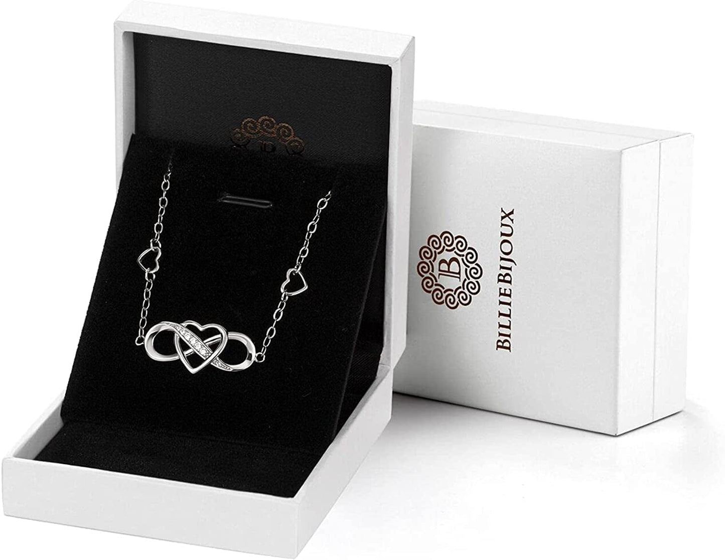 Ankle Bracelets for Women 925 Sterling Silver Anklet for Women Infinity Heart Ankle Bracelet White Gold Plated Love Charm Adjustable Large Bracelet Mother'S Day Gift for Women Girls Wife Apparel & Accessories > Jewelry > Anklets Billie Bijoux