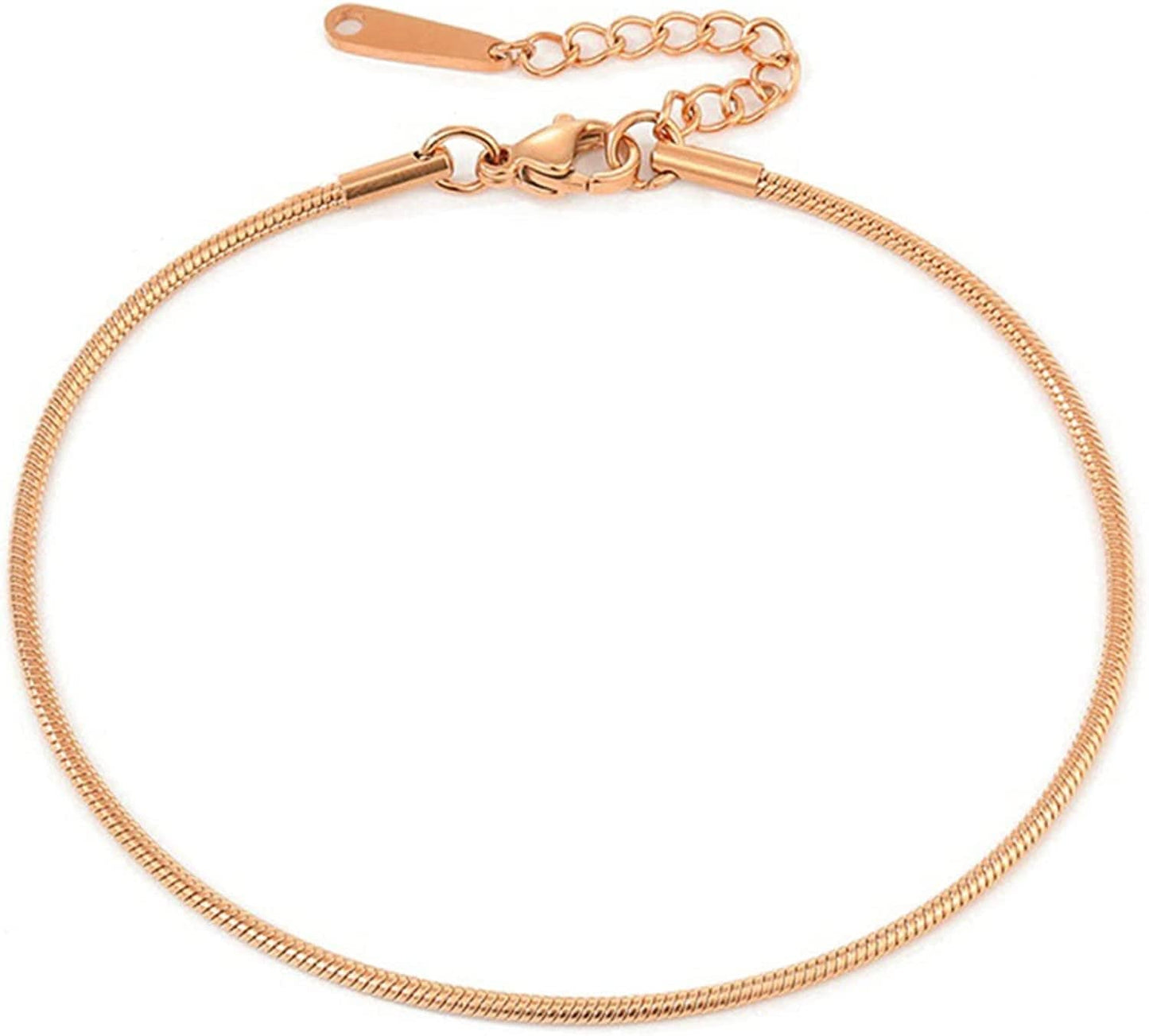 Ankle Bracelets for Women Cuban Link Anklet Tennis Anklet Butterfly Anklets Heart Anklet Gold Anklets for Women Silver Anklet Bracelets for Women Dainty Foot Jewelry Apparel & Accessories > Jewelry > Anklets Sora Tuki style22-rose gold snake chain