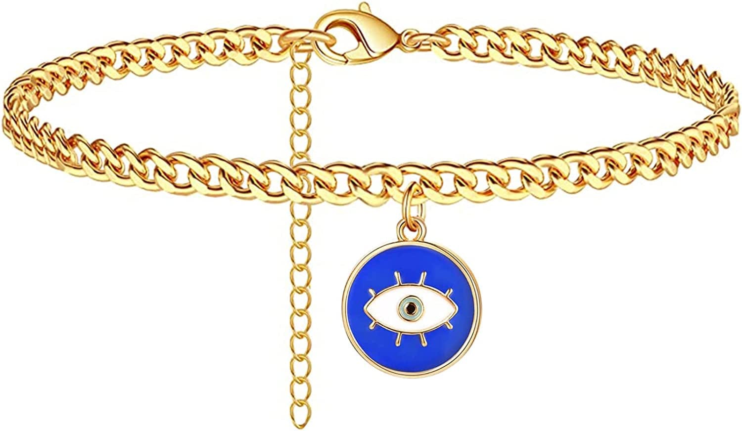 Ankle Bracelets for Women Cuban Link Anklet Tennis Anklet Butterfly Anklets Heart Anklet Gold Anklets for Women Silver Anklet Bracelets for Women Dainty Foot Jewelry Apparel & Accessories > Jewelry > Anklets Sora Tuki style10-blue evil eye