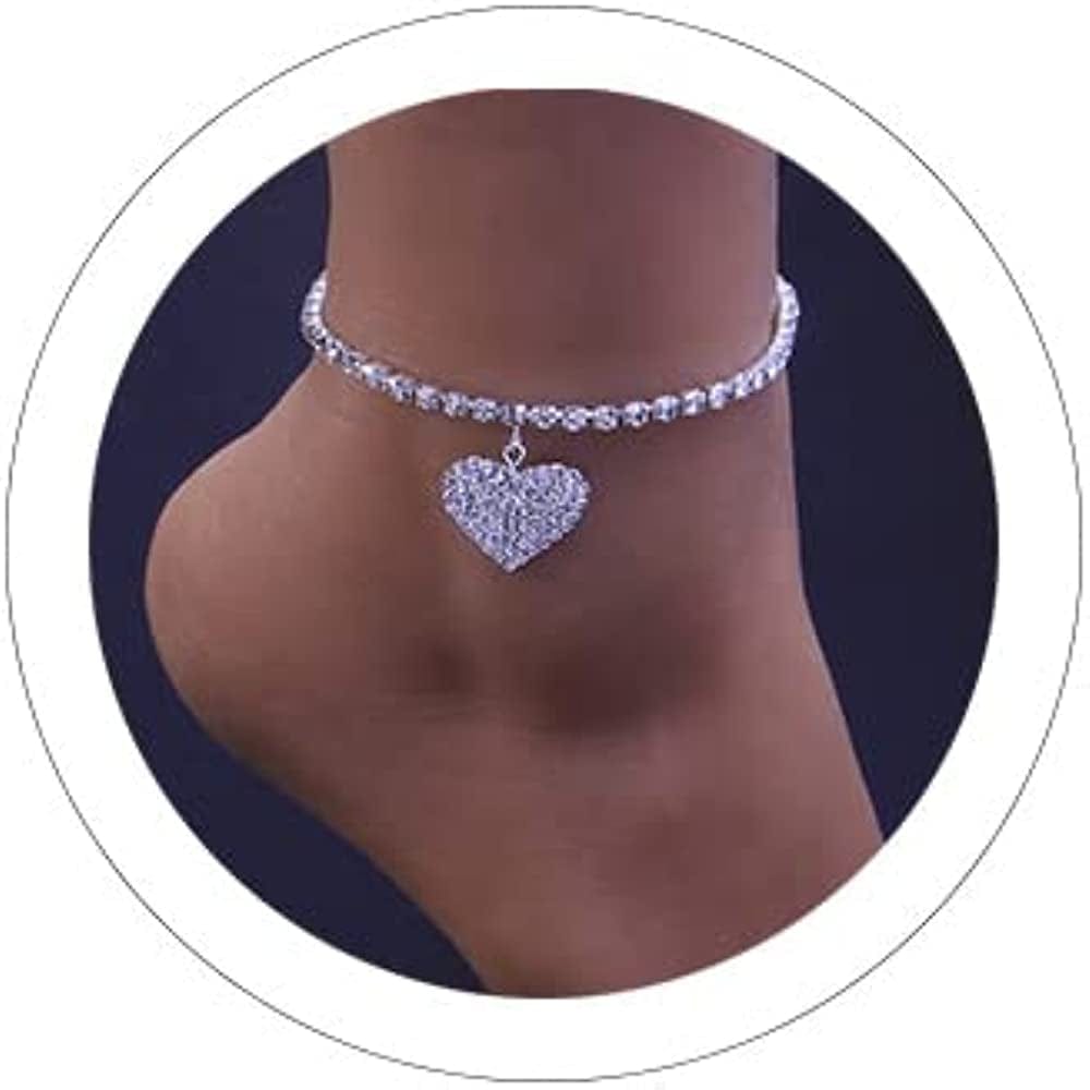 Ankle Bracelets for Women Cuban Link Anklet Tennis Anklet Butterfly Anklets Heart Anklet Gold Anklets for Women Silver Anklet Bracelets for Women Dainty Foot Jewelry Apparel & Accessories > Jewelry > Anklets Sora Tuki style02