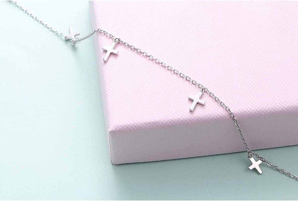 Anklet for Women Girl S925 Sterling Silver Adjustable Beach Style Foot Layered Ankle Bracelet Disc Evil Eye Heart Infinity Bead Cross Jewelry Apparel & Accessories > Jewelry > Anklets Harmonyball Jewelry