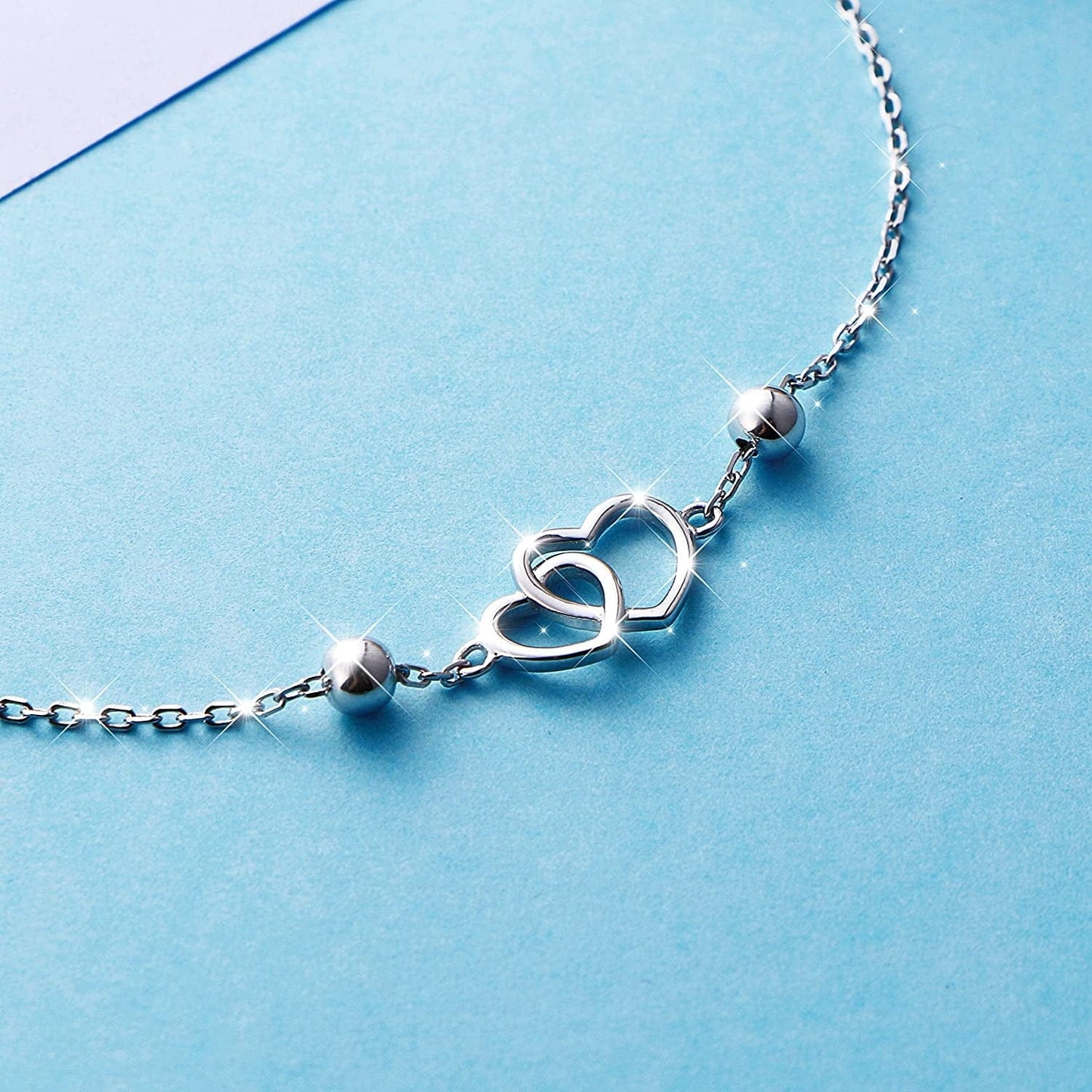 Anklet for Women S925 Sterling Silver Adjustable Foot Heart Lotus Infinity Moon Srars Flower Pearl Multilayer Layered Ankle Bracelet Beach Jewelry Apparel & Accessories > Jewelry > Anklets ALPHM Jewelry Factory