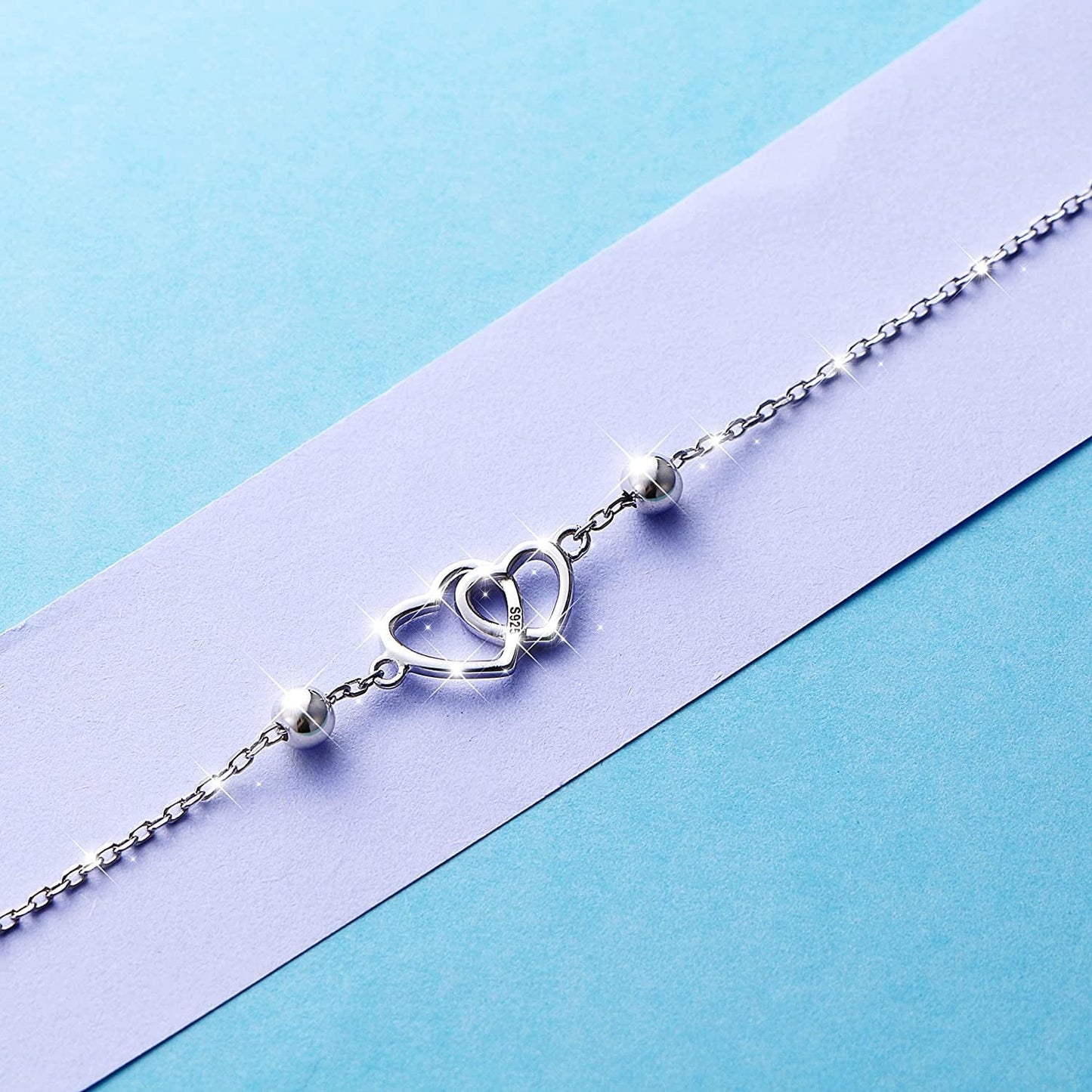 Anklet for Women S925 Sterling Silver Adjustable Foot Heart Lotus Infinity Moon Srars Flower Pearl Multilayer Layered Ankle Bracelet Beach Jewelry Apparel & Accessories > Jewelry > Anklets ALPHM Jewelry Factory