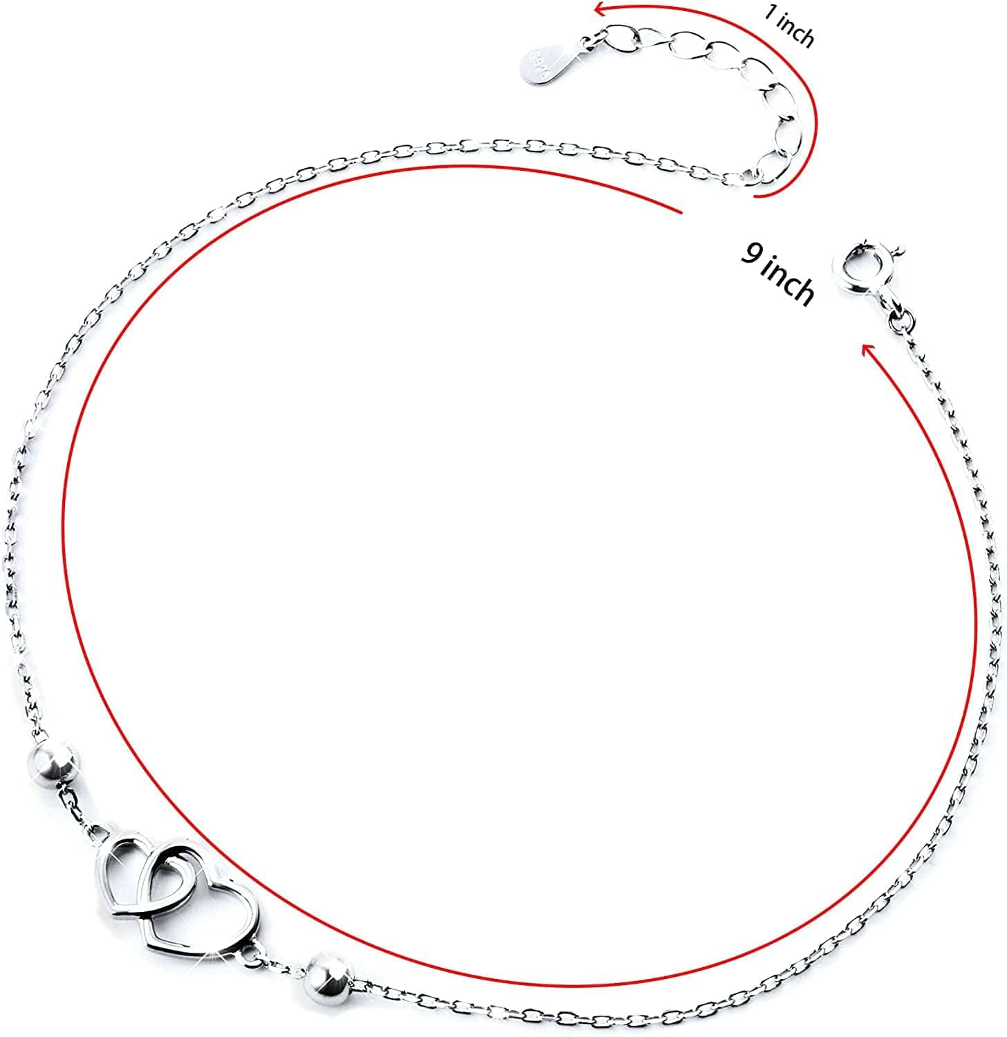 Anklet for Women S925 Sterling Silver Adjustable Foot Heart Lotus Infinity Moon Srars Flower Pearl Multilayer Layered Ankle Bracelet Beach Jewelry Apparel & Accessories > Jewelry > Anklets ALPHM Jewelry Factory